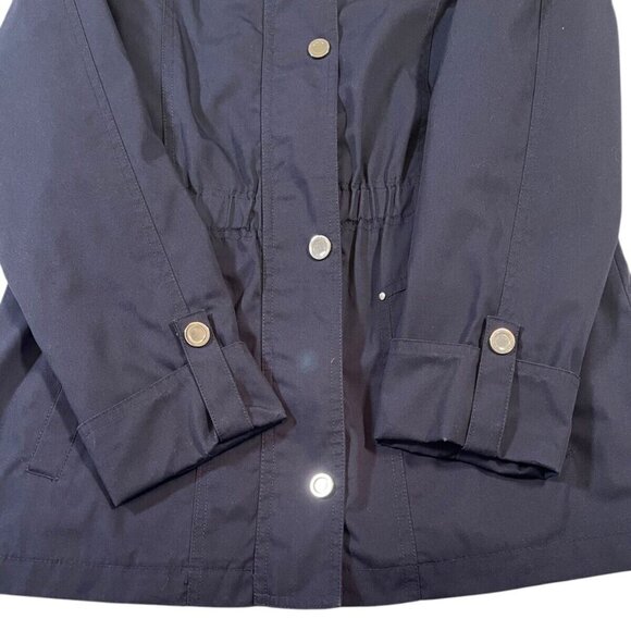 Mackintosh New England Navy Mid-Length Trench Coat SIZE-PETITE SMALL - Picture 8 of 8